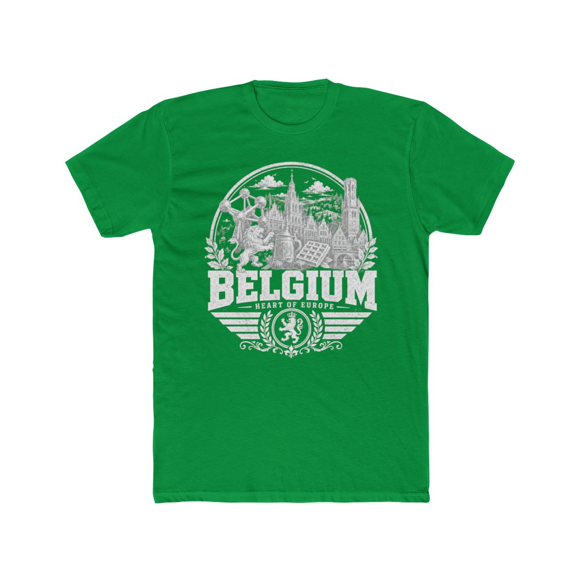 Belgium Men's Tee — Solid Kelly Green