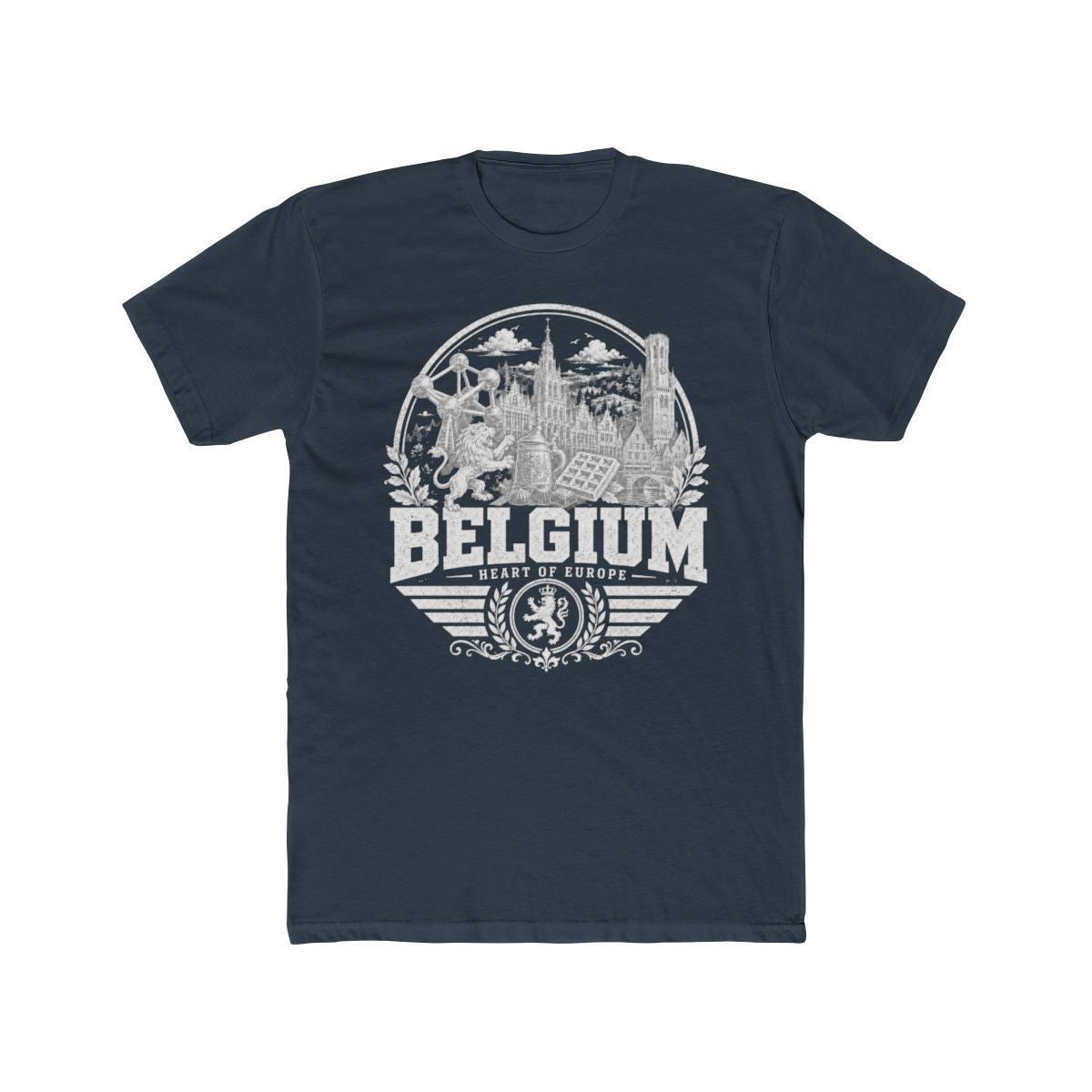 Belgium Men's Tee — Solid Indigo