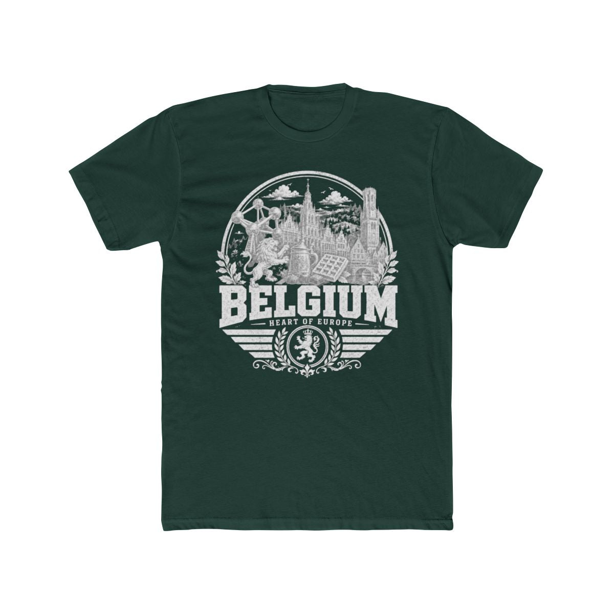 Belgium Men's Tee — Solid Forest Green