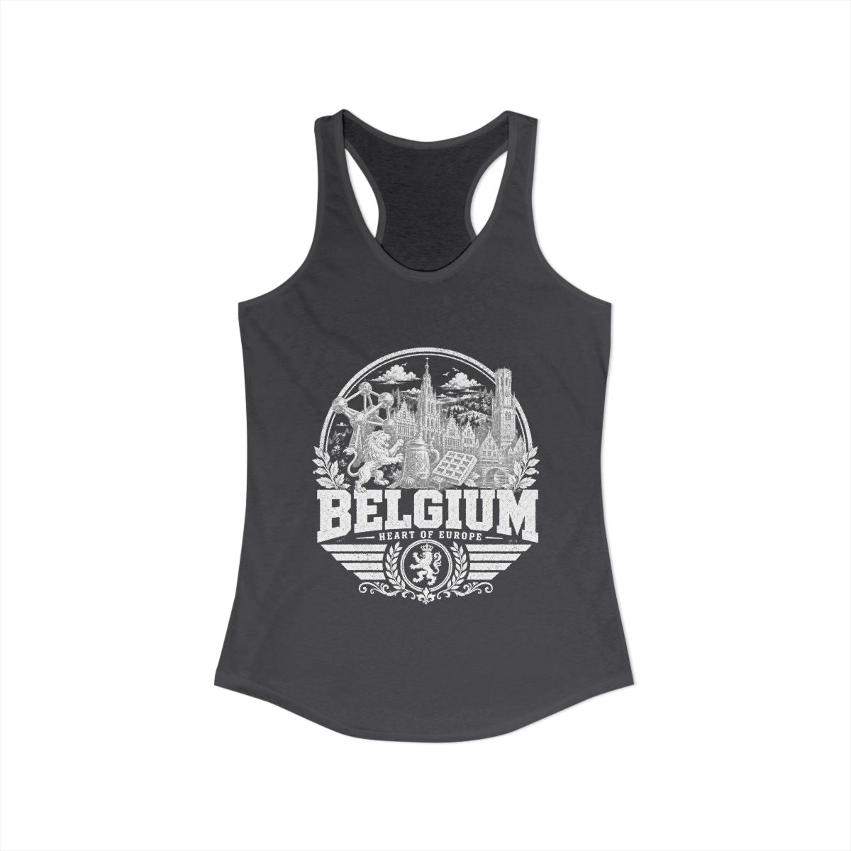 Belgium Women's Tank Top — Solid Dark Gray (front)
