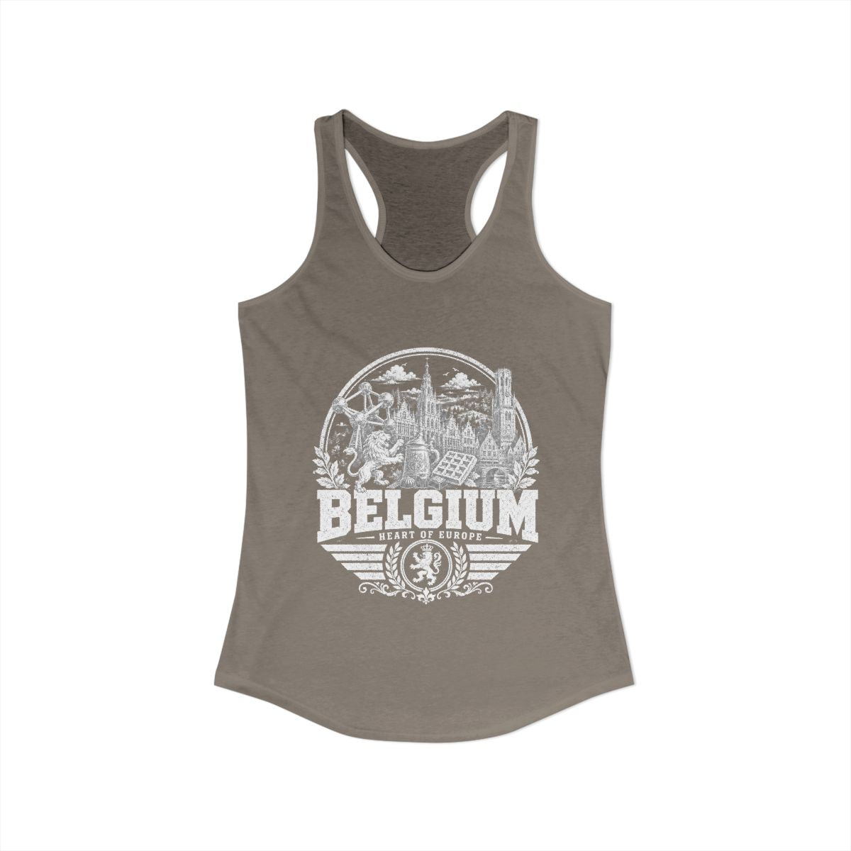 Belgium Women's Tank Top — Solid Warm Gray (front)
