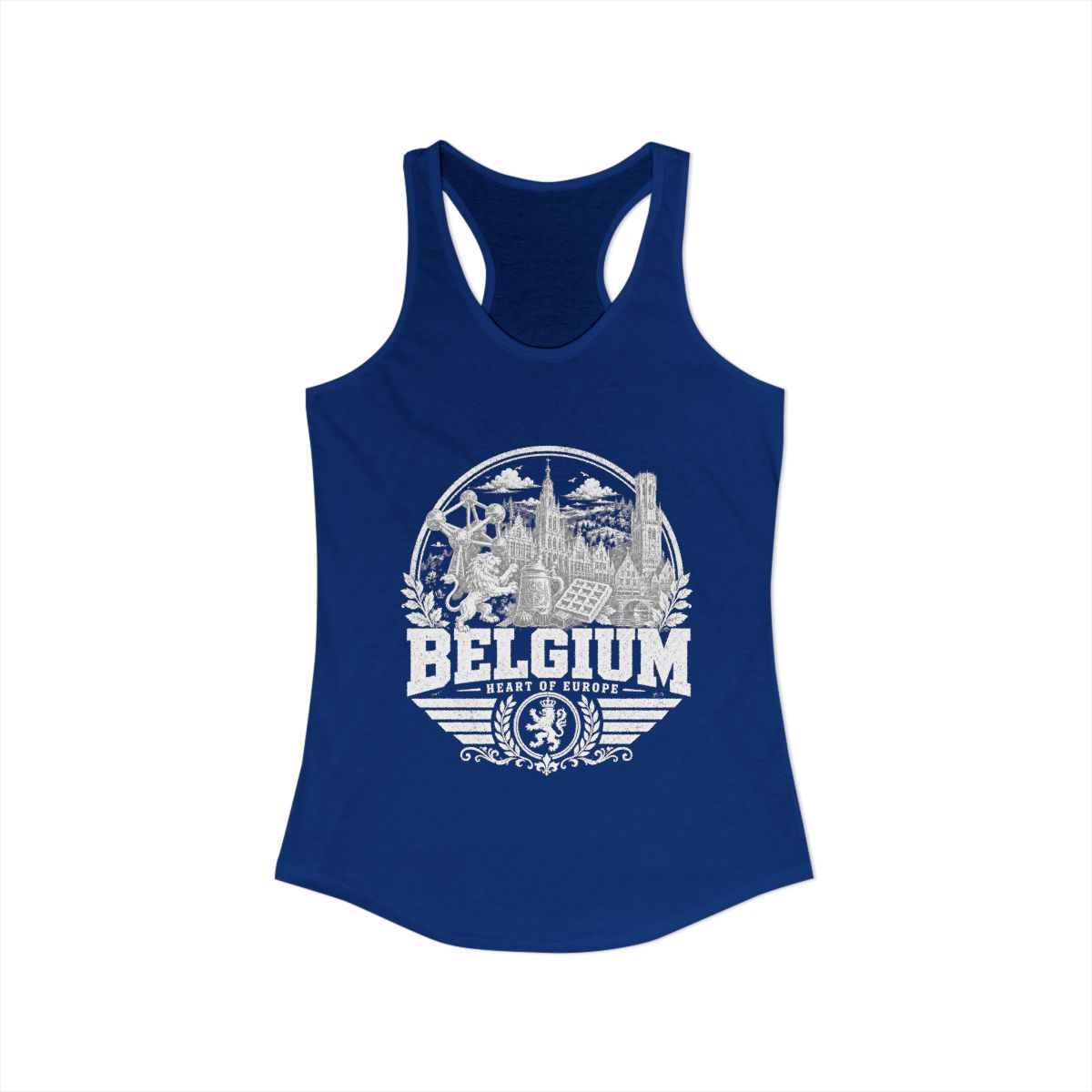 Belgium Women's Tank Top — Solid Royal (front)