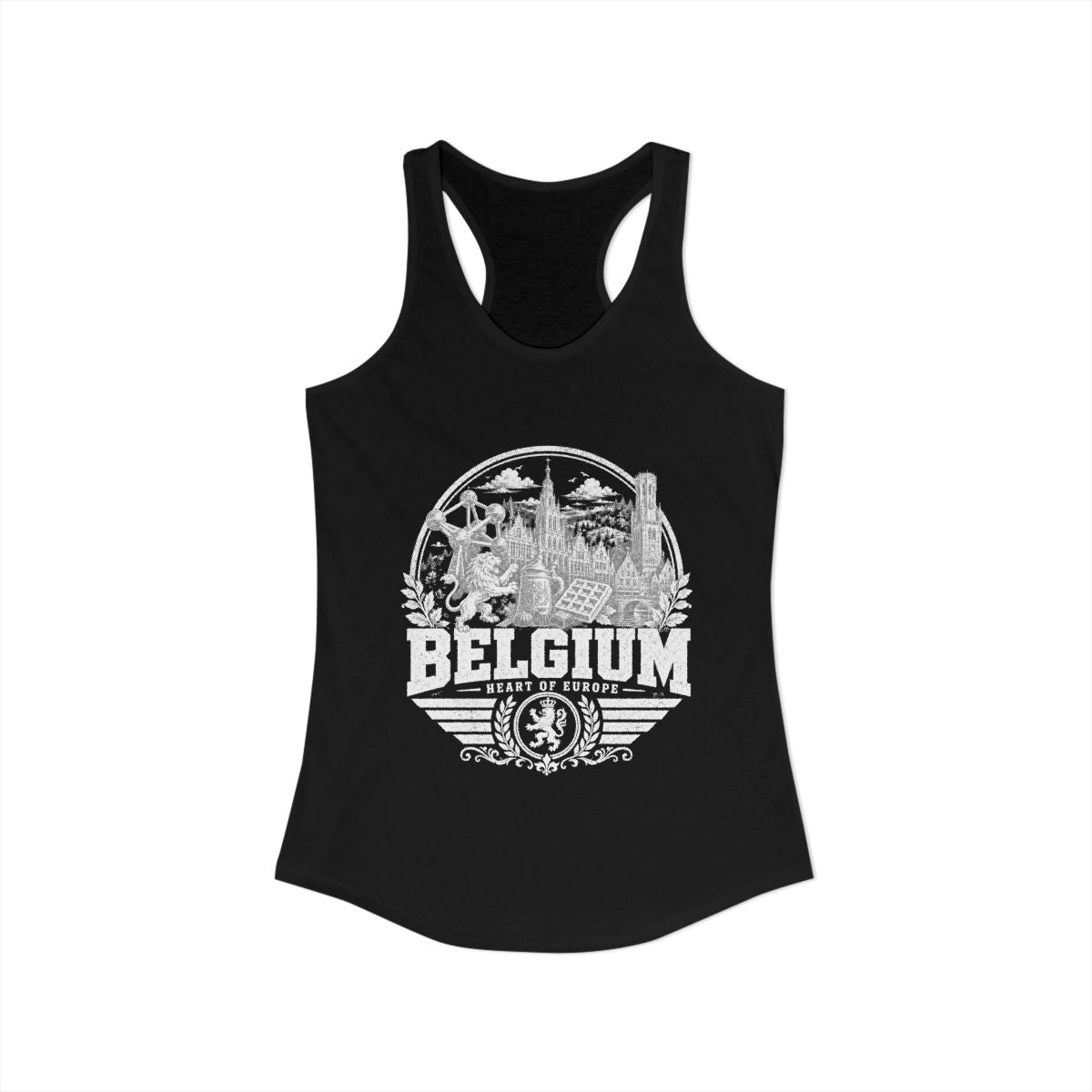 Belgium Women's Tank Top — Solid Black (front)