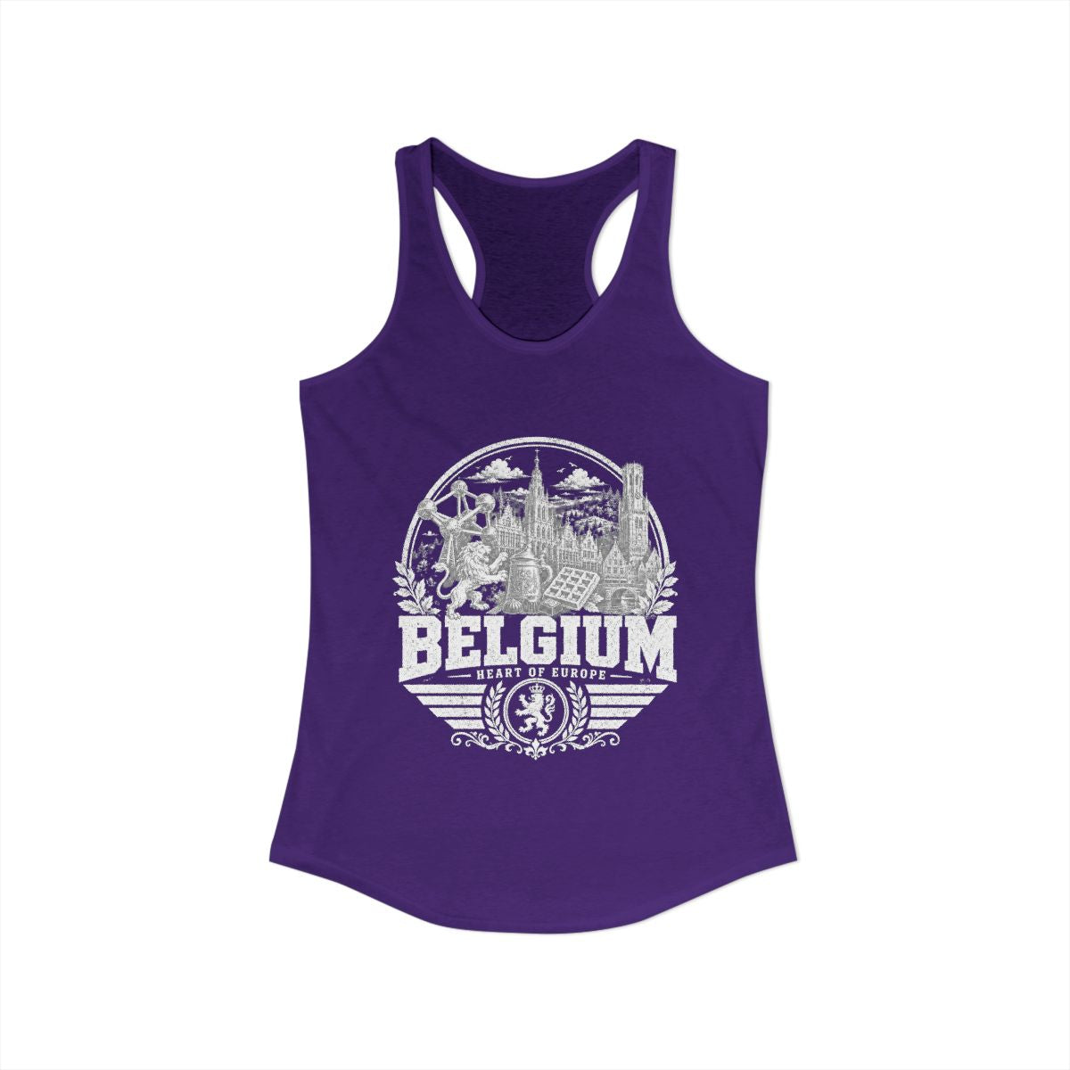 Belgium Women's Tank Top — Solid Purple Rush (front)