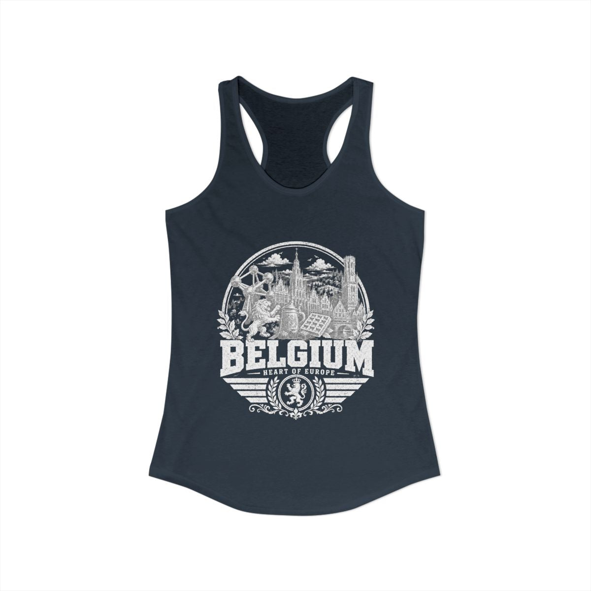 Belgium Women's Tank Top — Solid Indigo (front)