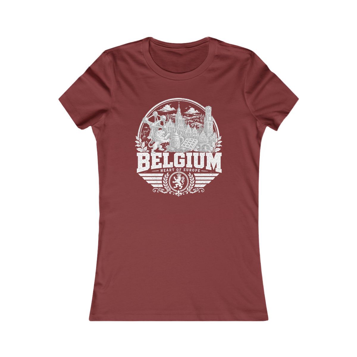 Belgium Women's Tee — Cardinal