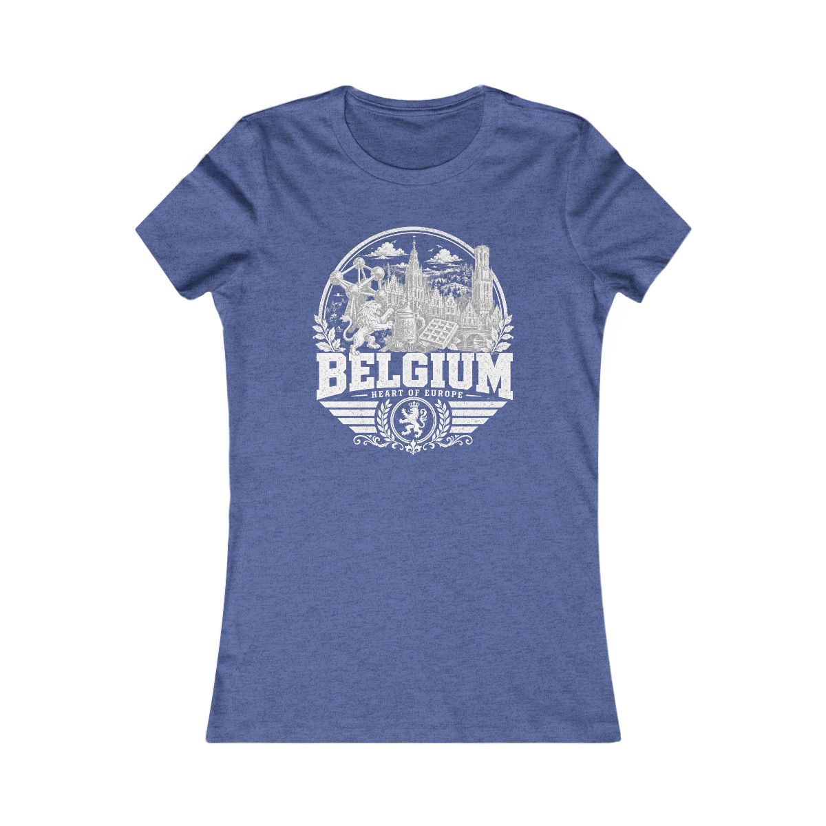 Belgium Women's Tee — Heather True Royal