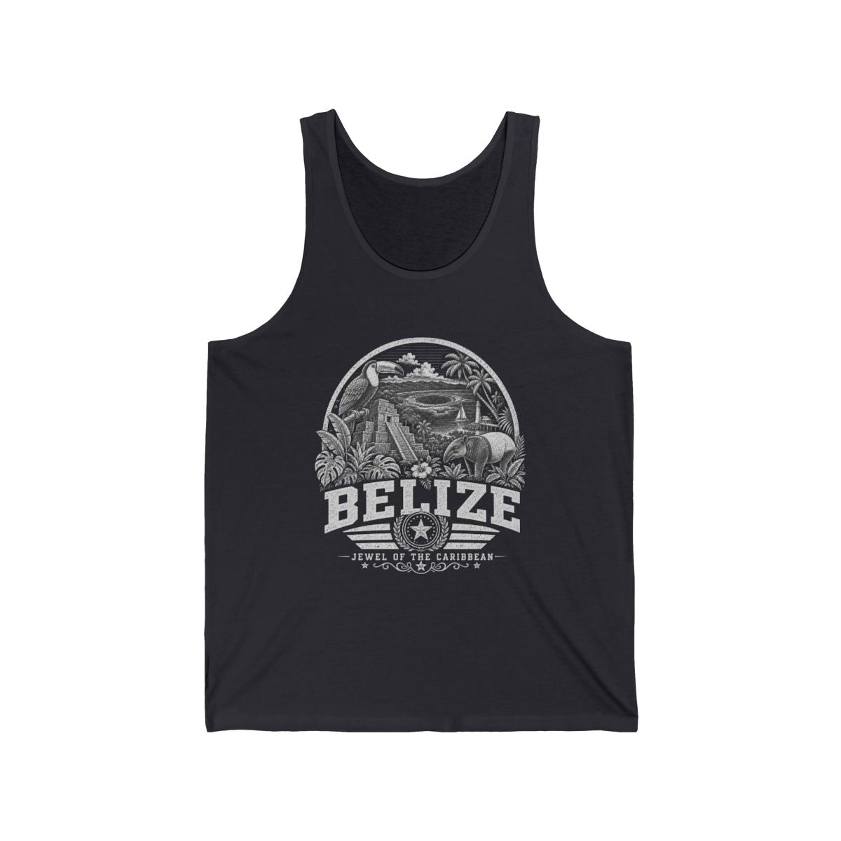 Belize Men's Tank Top — Dark Grey (front)