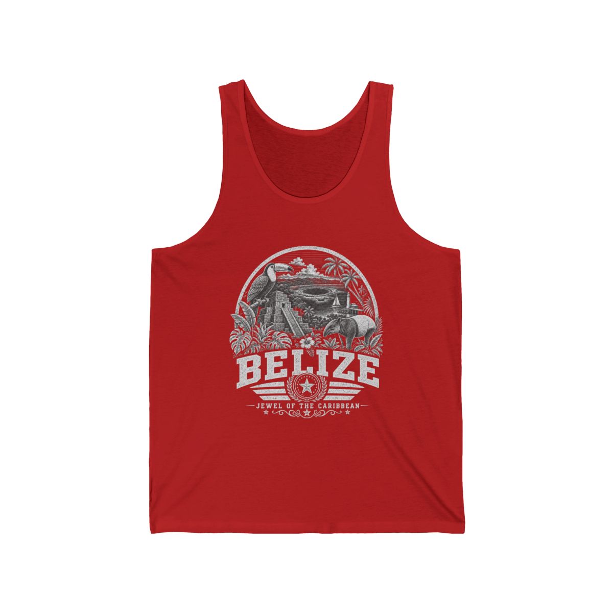 Belize Men's Tank Top — Red (front)