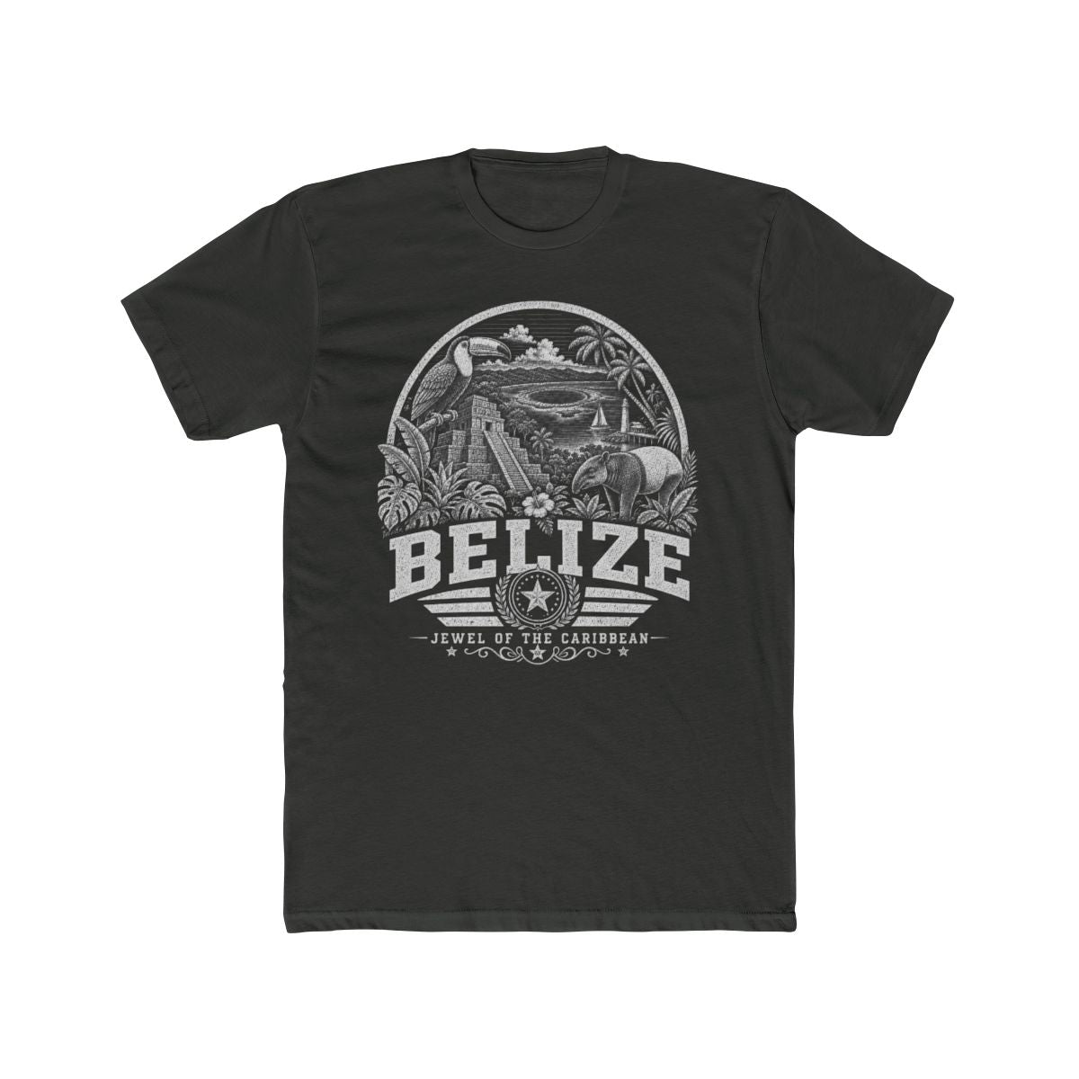 Belize vintage landmarks men's tee — iconic landmark design | Nameshi Destinations (view 5)