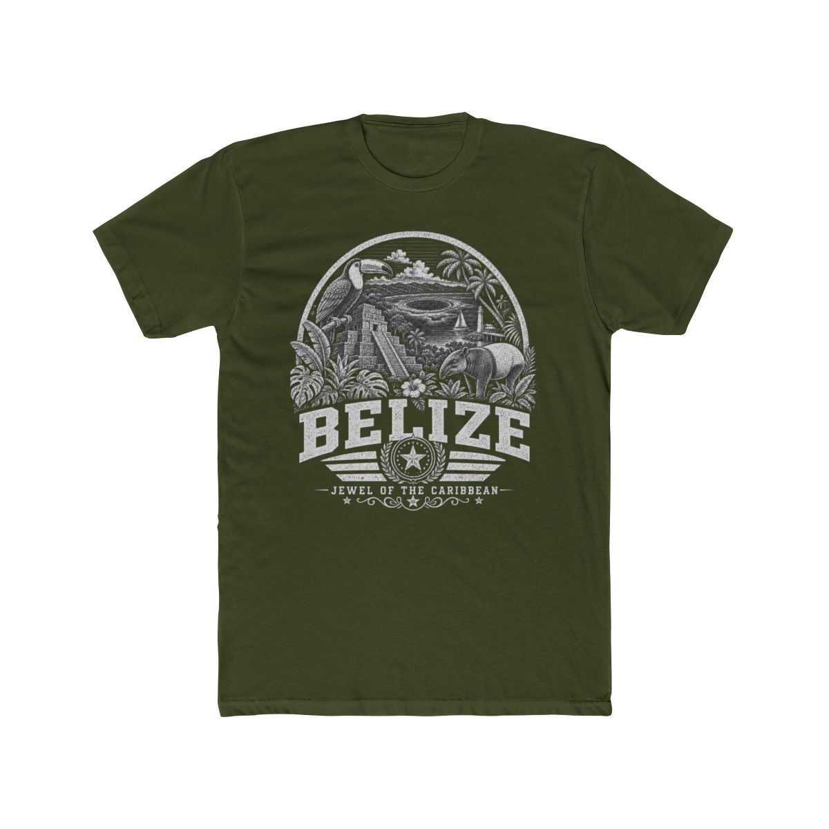Belize vintage landmarks men's tee — iconic landmark design | Nameshi Destinations (view 4)