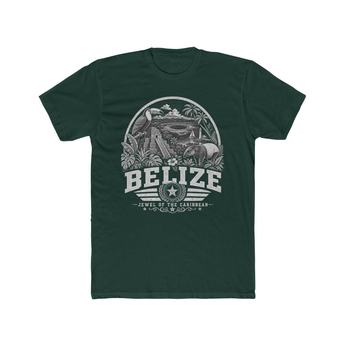 Belize vintage landmarks men's tee — iconic landmark design | Nameshi Destinations (view 7)