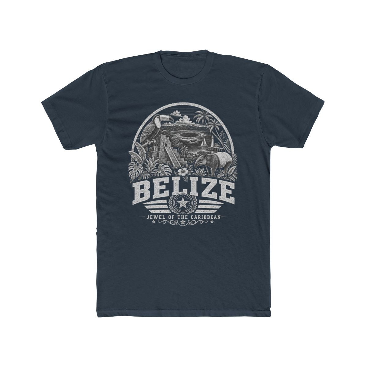 Belize vintage landmarks men's tee — iconic landmark design | Nameshi Destinations (view 8)