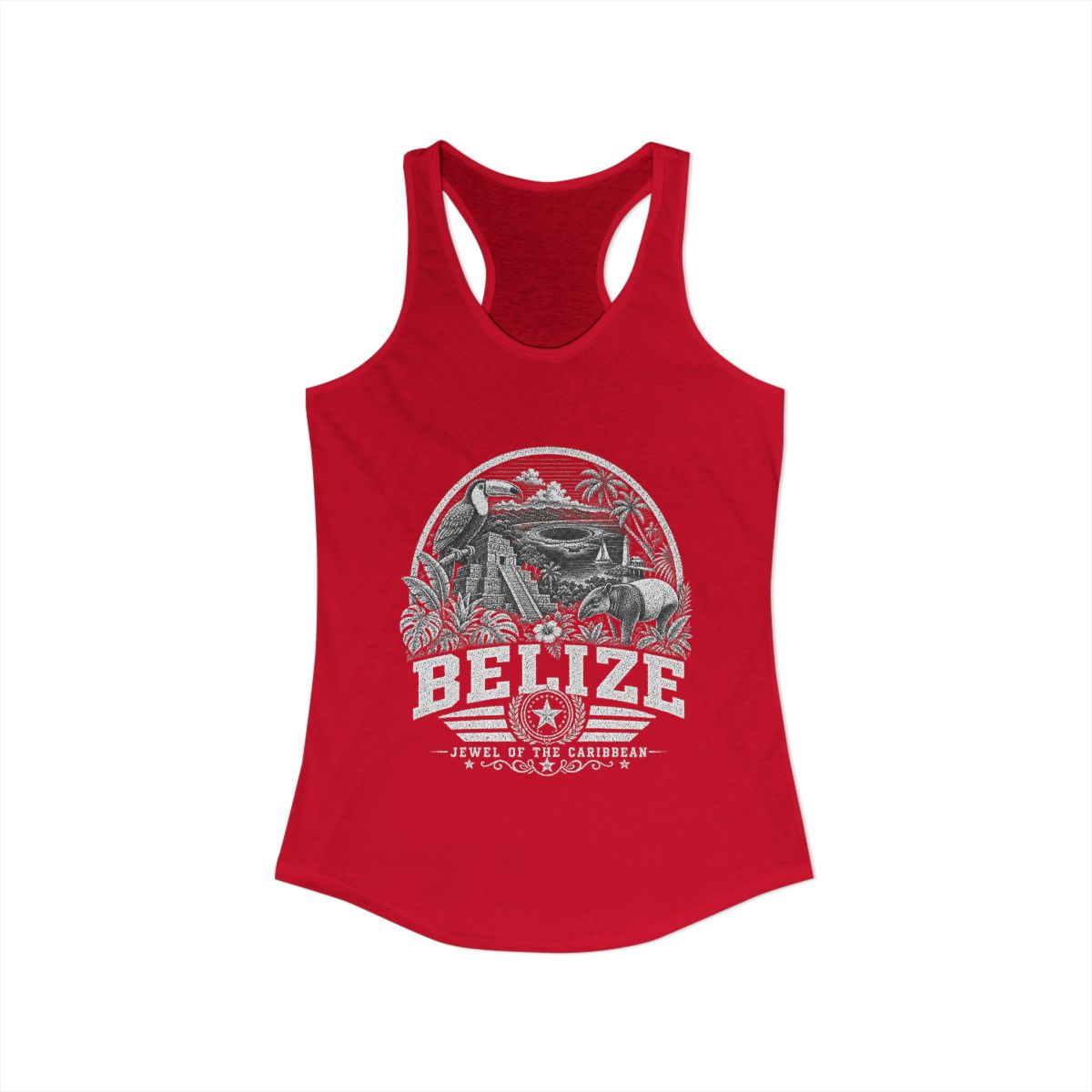Belize Women's Tank Top — Solid Red (front)