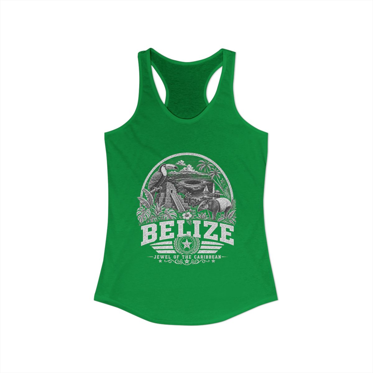 Belize Women's Tank Top — Solid Kelly Green (front)