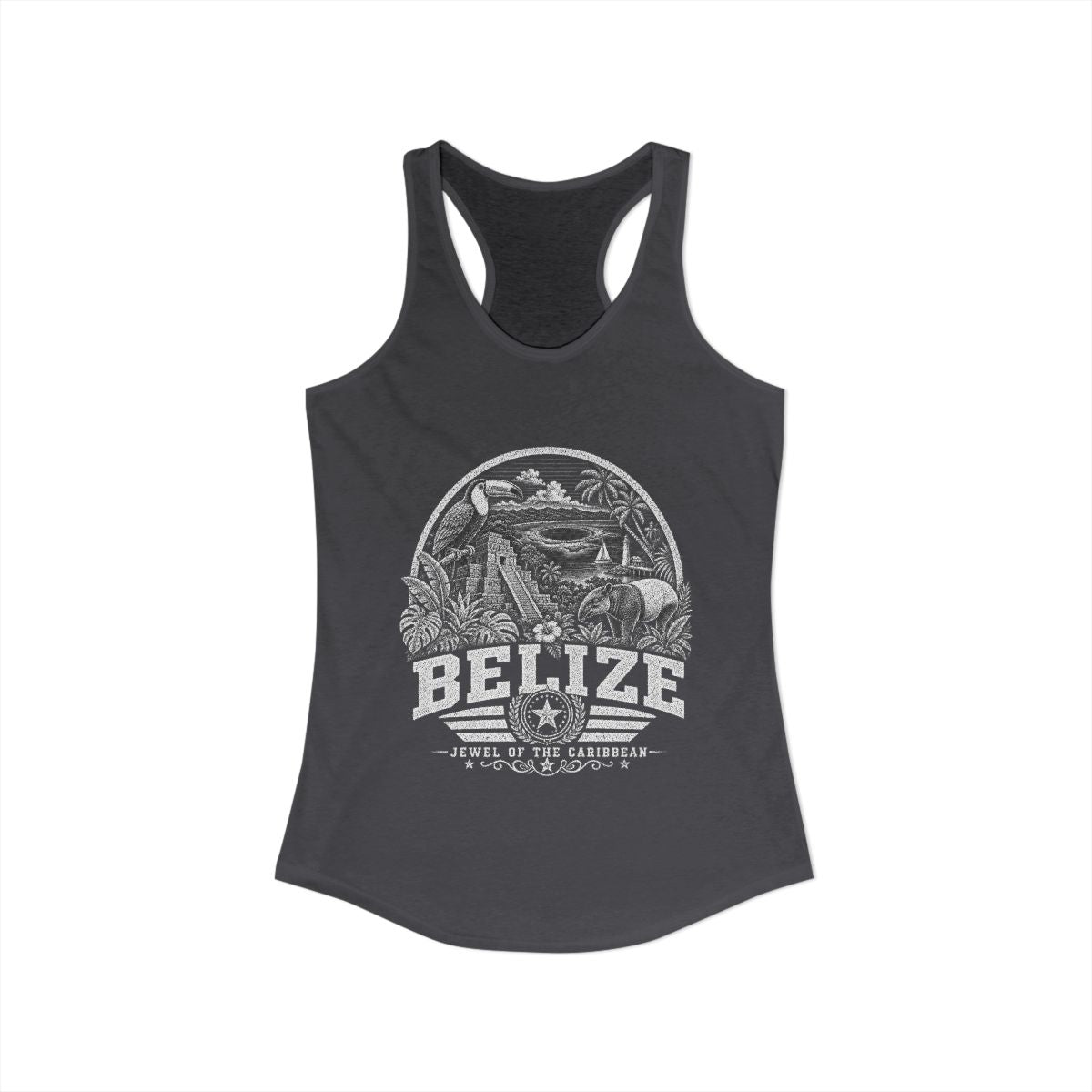 Belize Women's Tank Top — Solid Dark Gray (front)