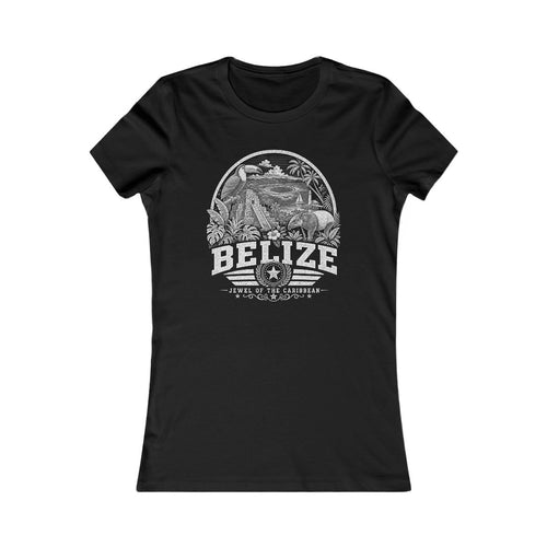 Belize vintage landmarks women's tee — iconic landmark design | Nameshi Destinations (view 1)