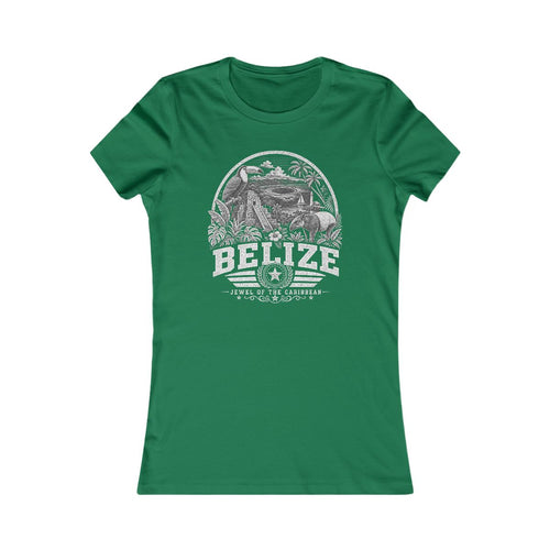 Belize vintage landmarks women's tee — iconic landmark design | Nameshi Destinations (view 2)