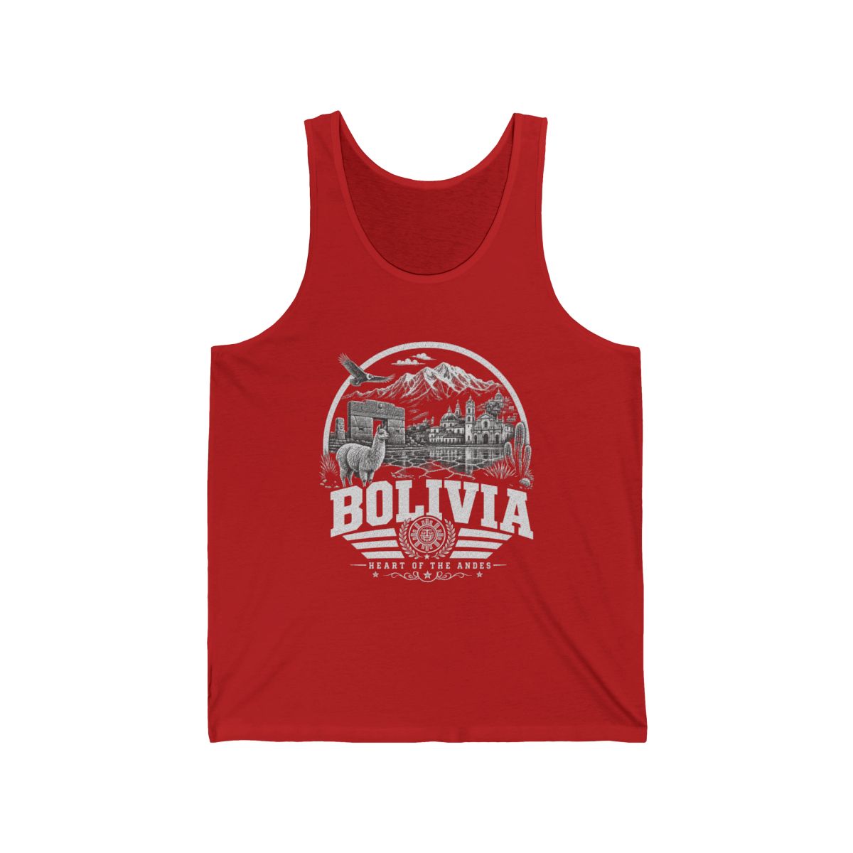 Bolivia Men's Tank Top — Red (front)