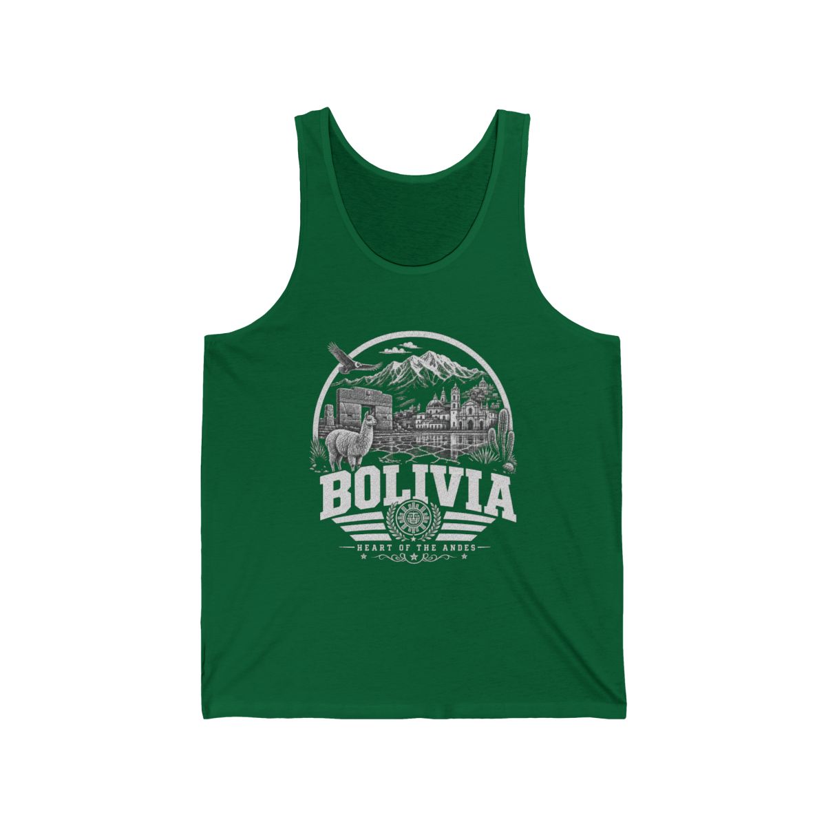 Bolivia Men's Tank Top — Kelly (front)