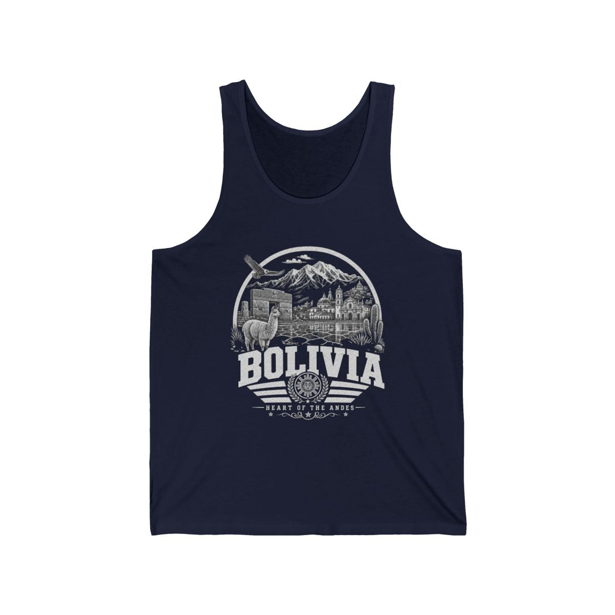 Bolivia Men's Tank Top — Navy (front)
