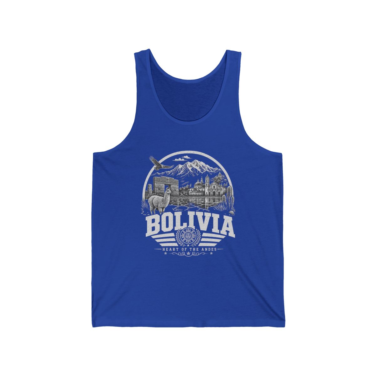 Bolivia Men's Tank Top — True Royal (front)