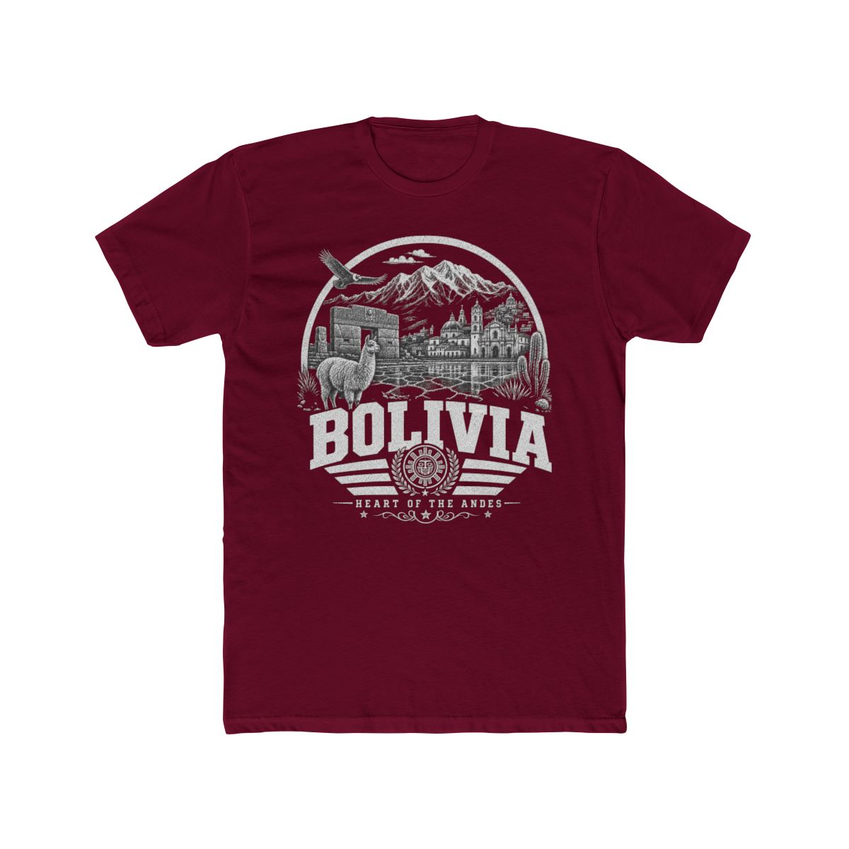 Bolivia vintage landmarks men's tee — iconic landmark design | Nameshi Destinations (view 14)