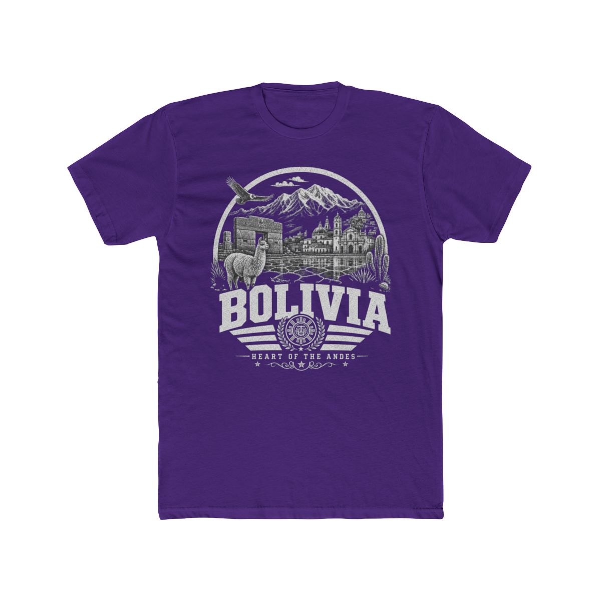 Bolivia vintage landmarks men's tee — iconic landmark design | Nameshi Destinations (view 13)