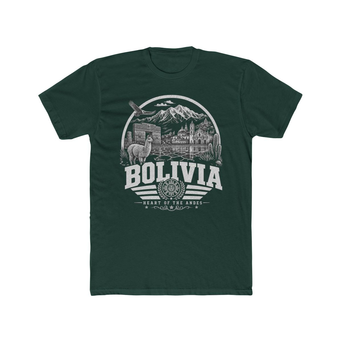 Bolivia vintage landmarks men's tee — iconic landmark design | Nameshi Destinations (view 7)