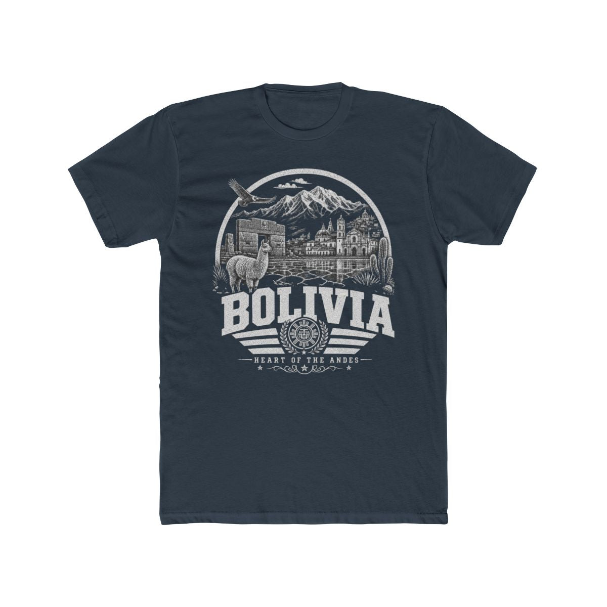 Bolivia vintage landmarks men's tee — iconic landmark design | Nameshi Destinations (view 8)