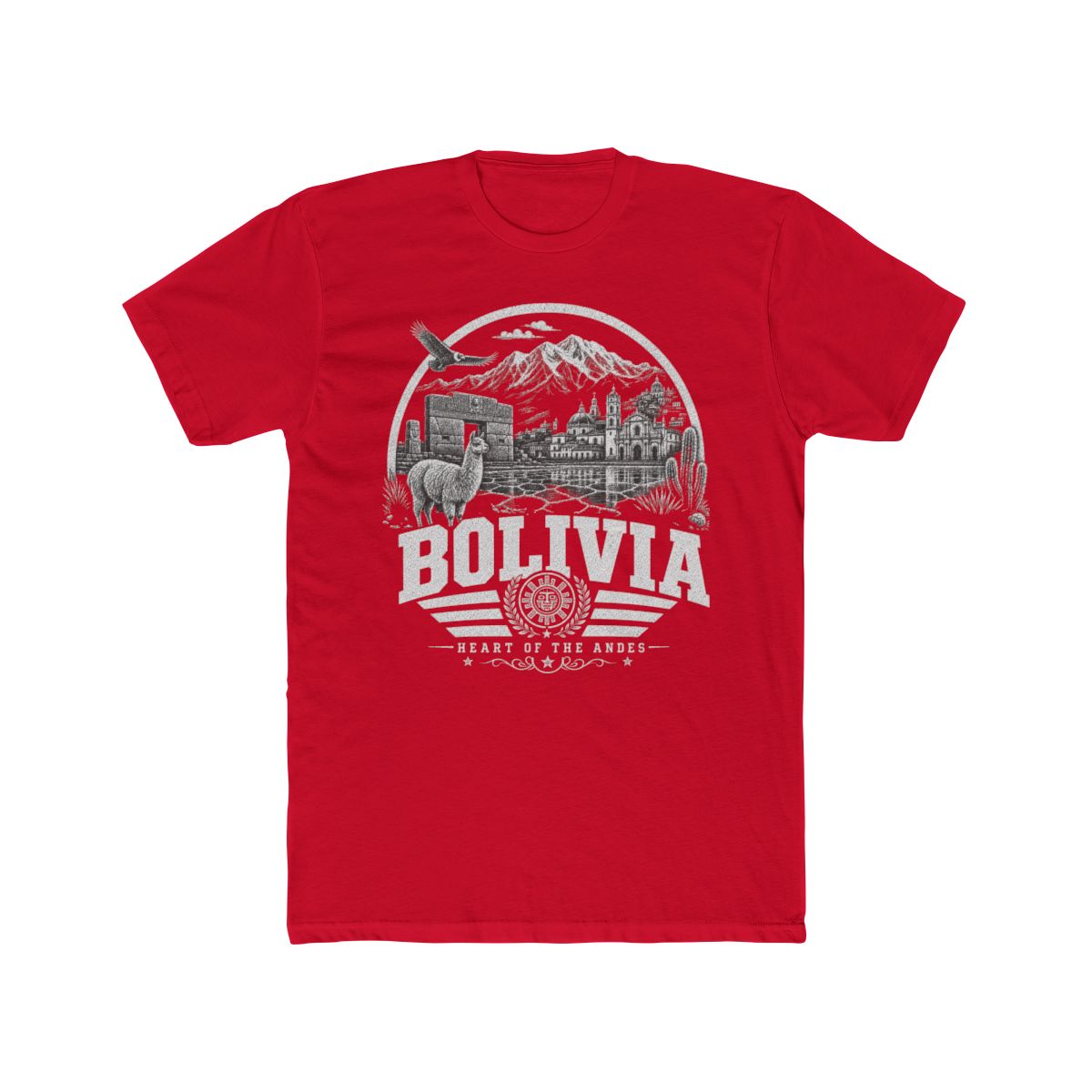 Bolivia vintage landmarks men's tee — iconic landmark design | Nameshi Destinations (view 15)