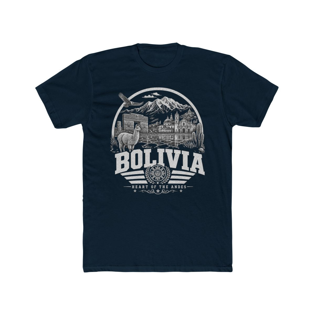 Bolivia vintage landmarks men's tee — iconic landmark design | Nameshi Destinations (view 12)