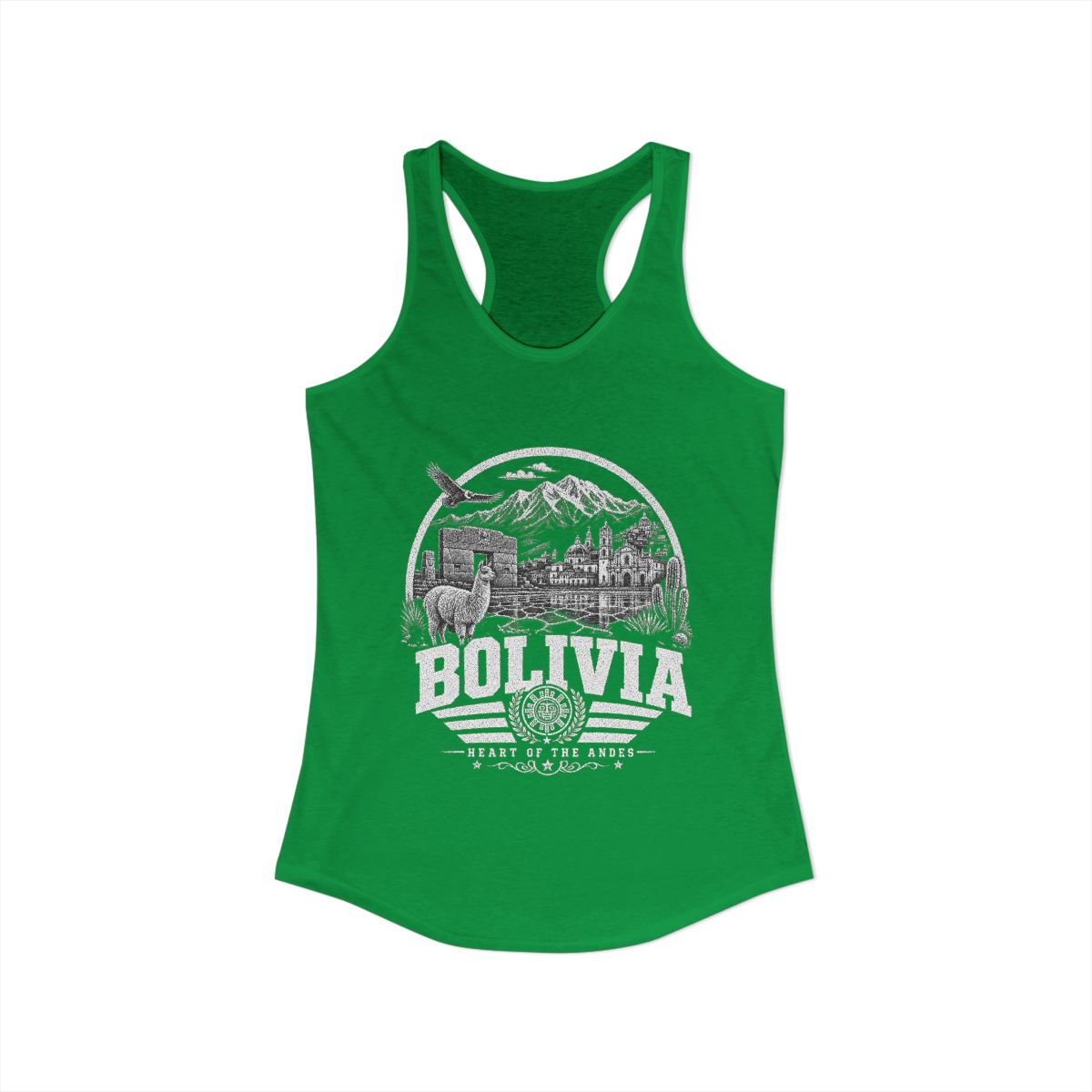 Bolivia Women's Tank Top — Solid Kelly Green (front)