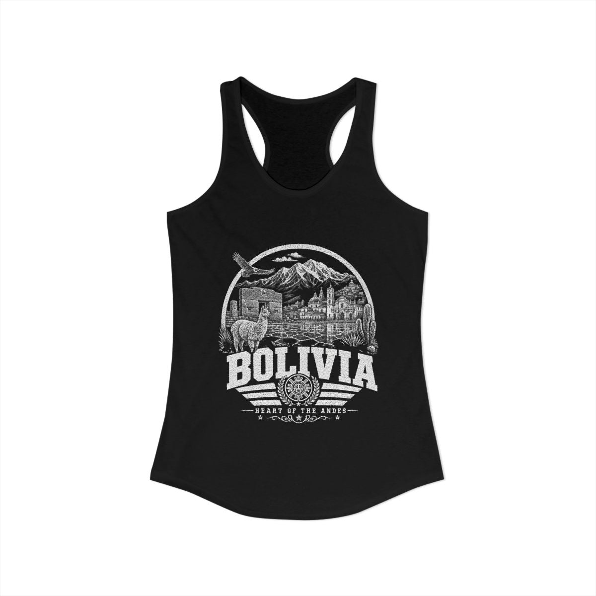 Bolivia Women's Tank Top — Solid Black (front)