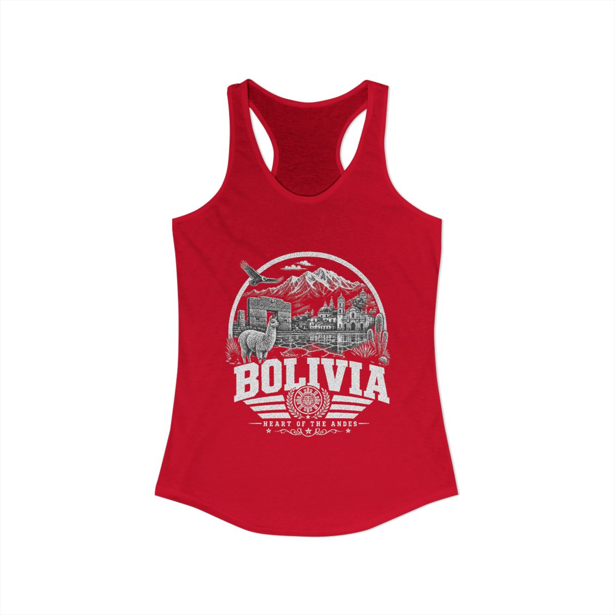 Bolivia Women's Tank Top — Solid Red (front)