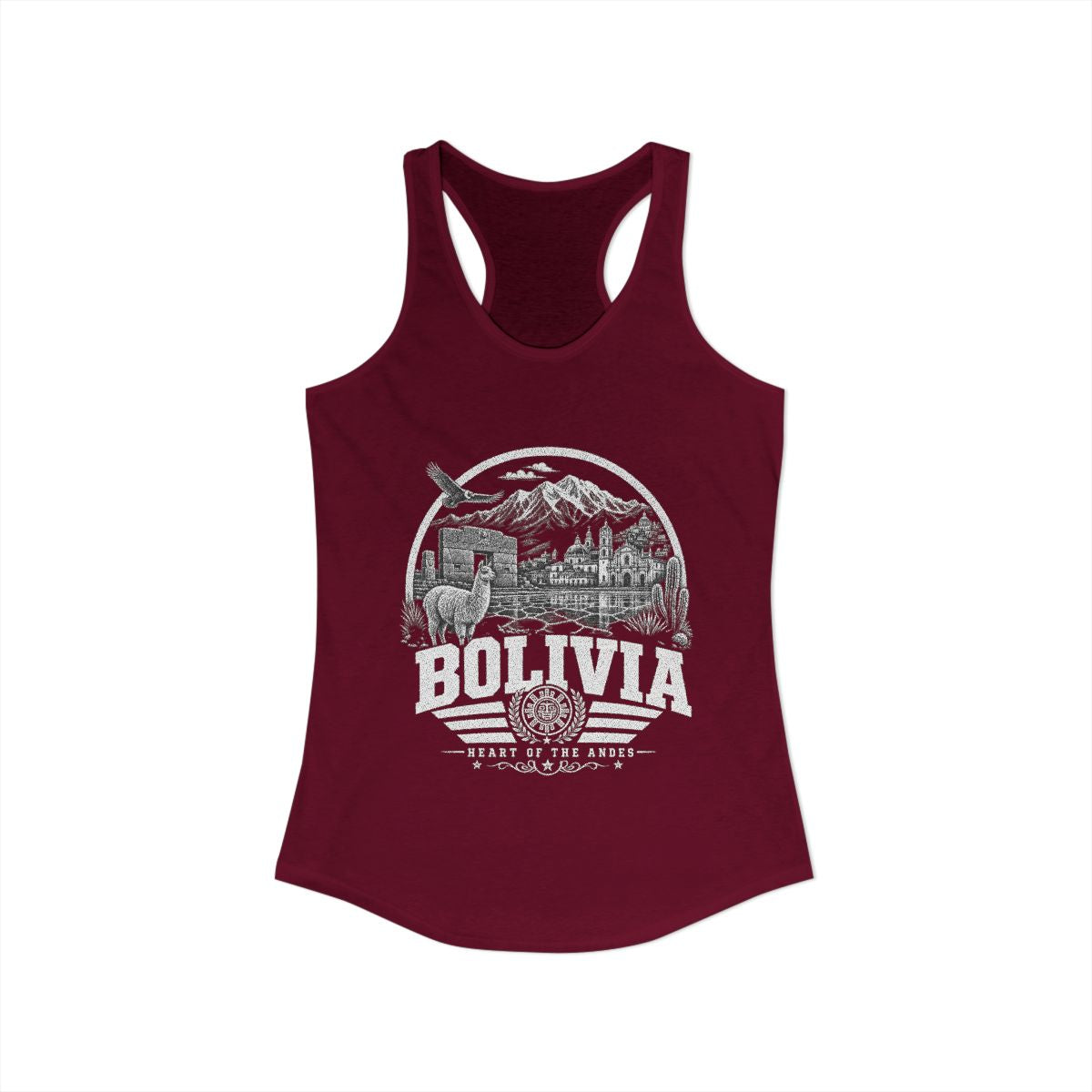 Bolivia Women's Tank Top — Solid Cardinal Red (front)