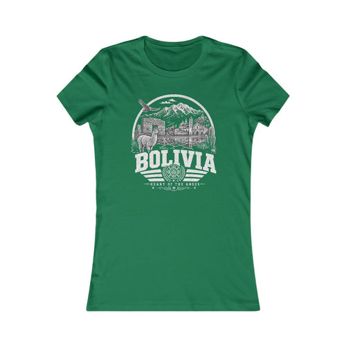 Bolivia vintage landmarks women's tee — iconic landmark design | Nameshi Destinations (view 2)