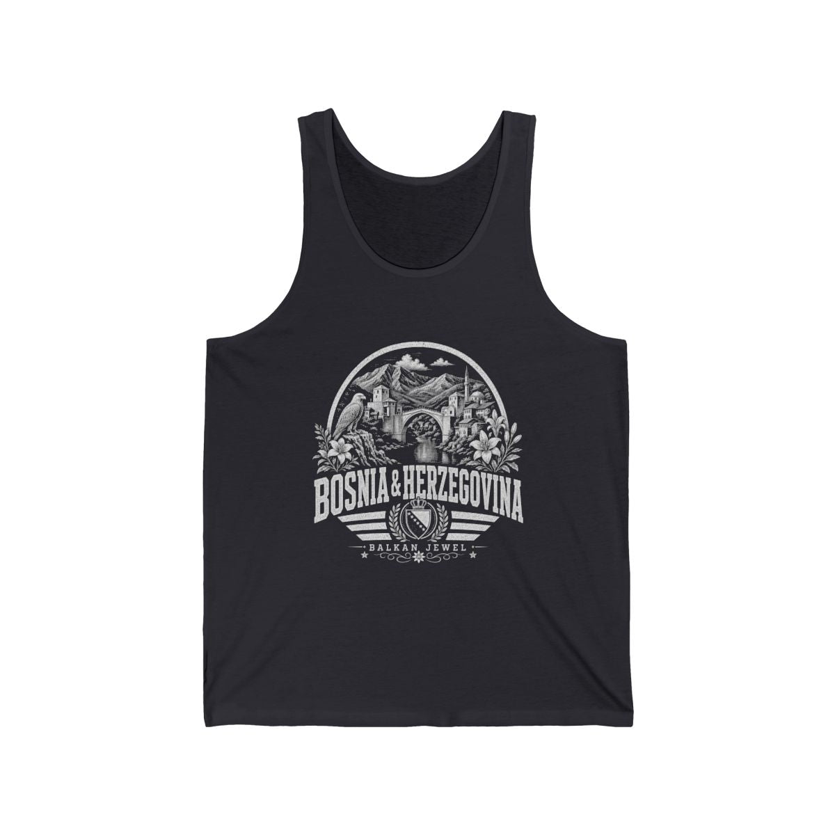 Bosnia y Herzegovina Men's Tank Top — Dark Grey (front)