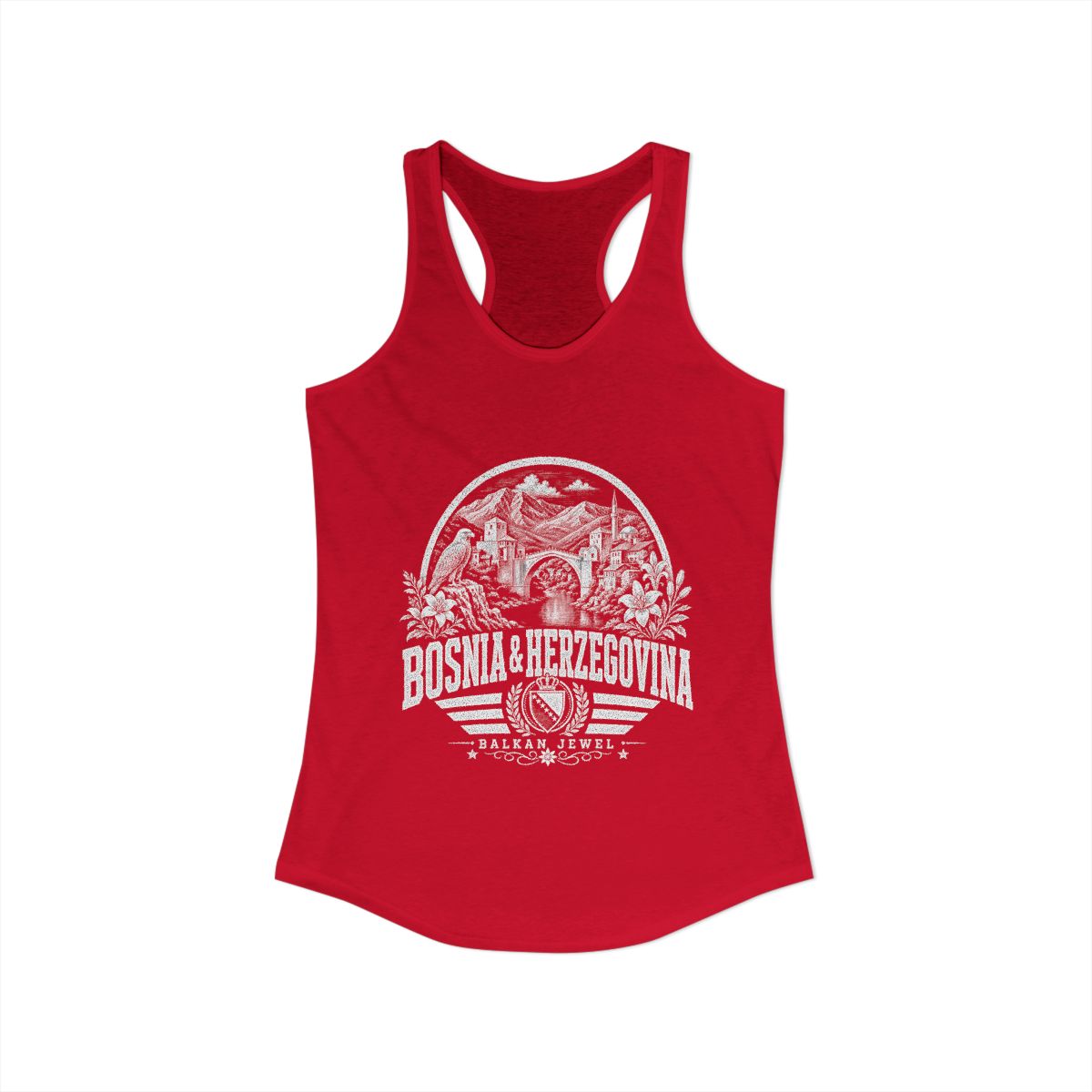 Bosnia y Herzegovina Women's Tank Top — Solid Red (front)