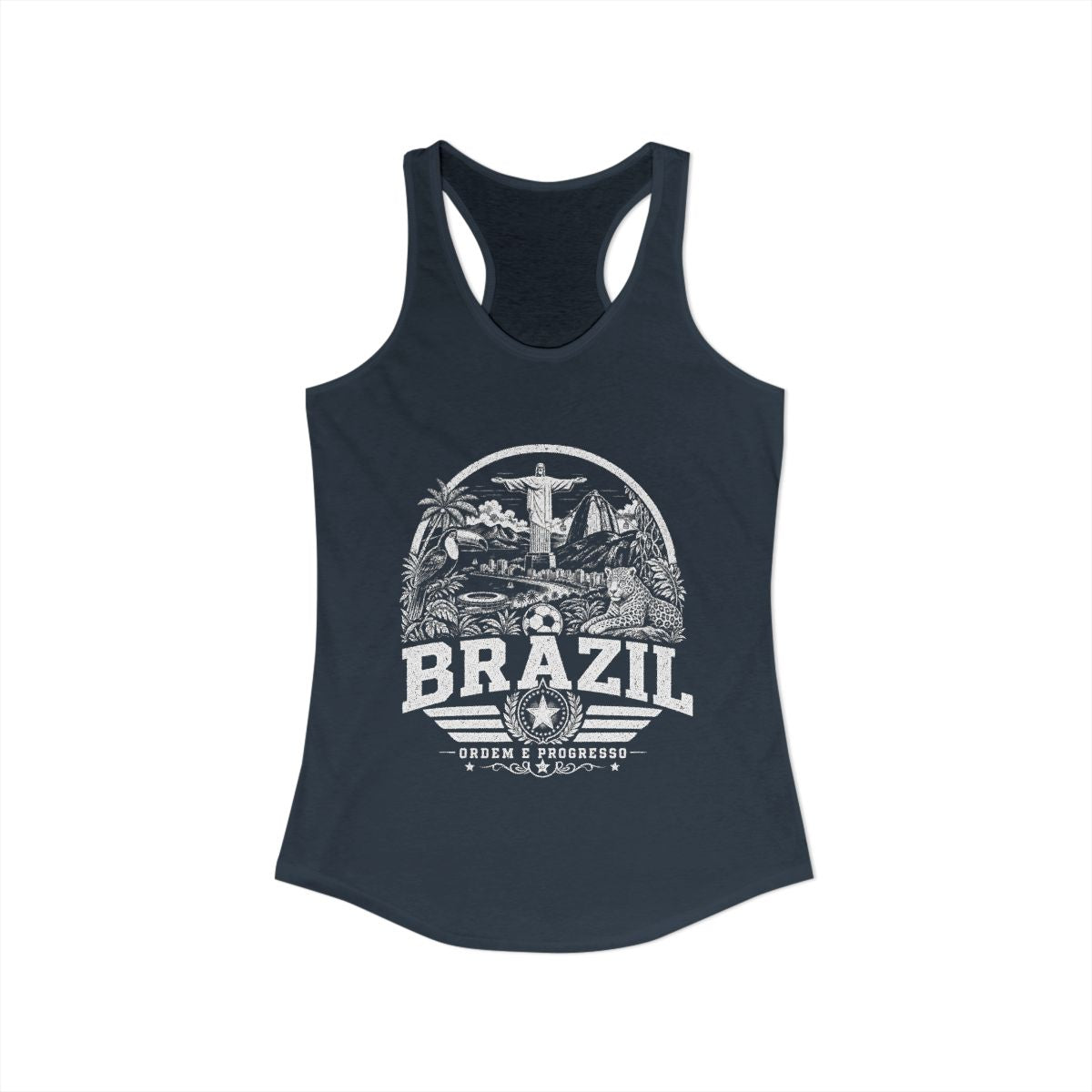 Brazil Women's Tank Top — Solid Indigo (front)