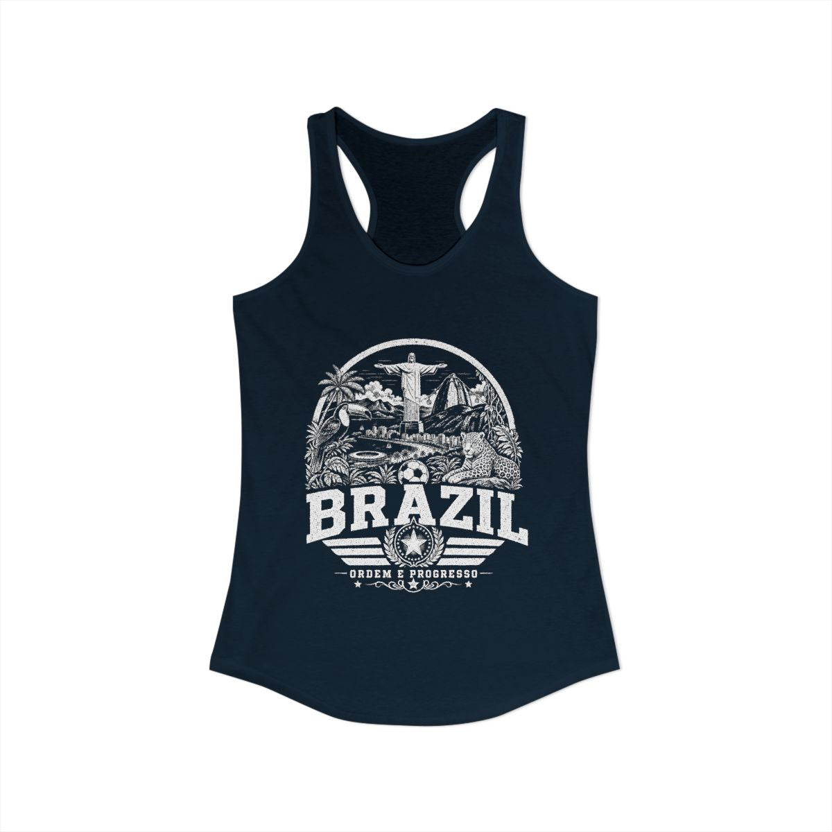 Brazil Women's Tank Top — Solid Midnight Navy (front)
