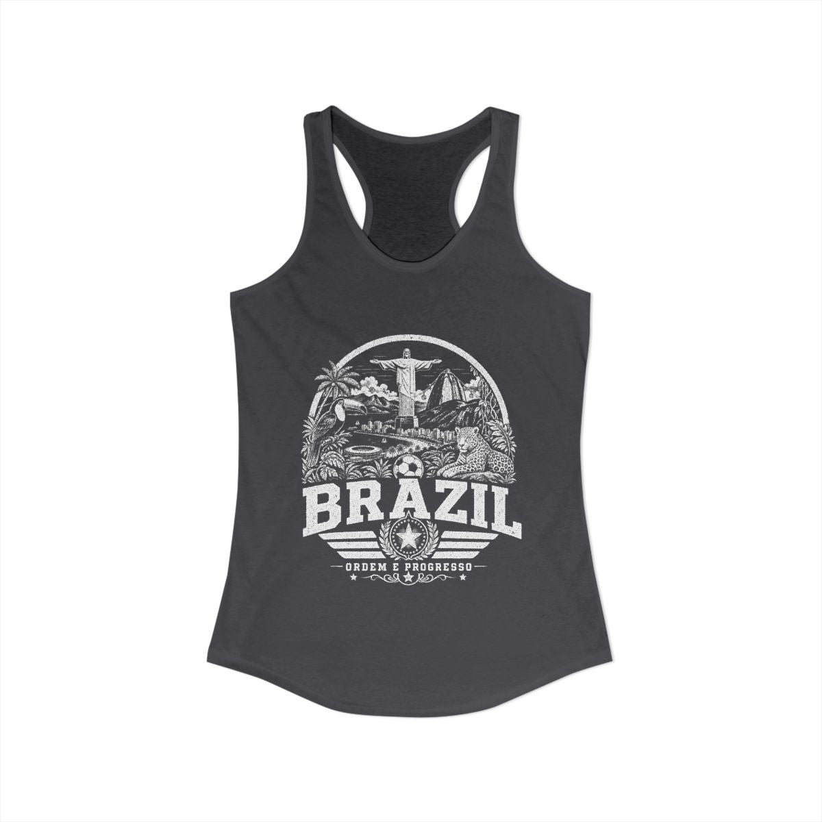 Brazil Women's Tank Top — Solid Dark Gray (front)