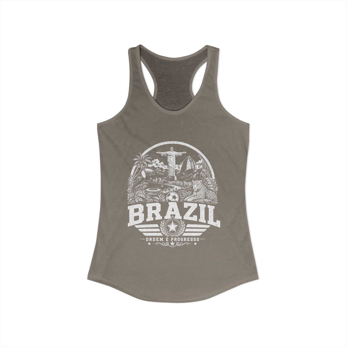 Brazil Women's Tank Top — Solid Warm Gray (front)