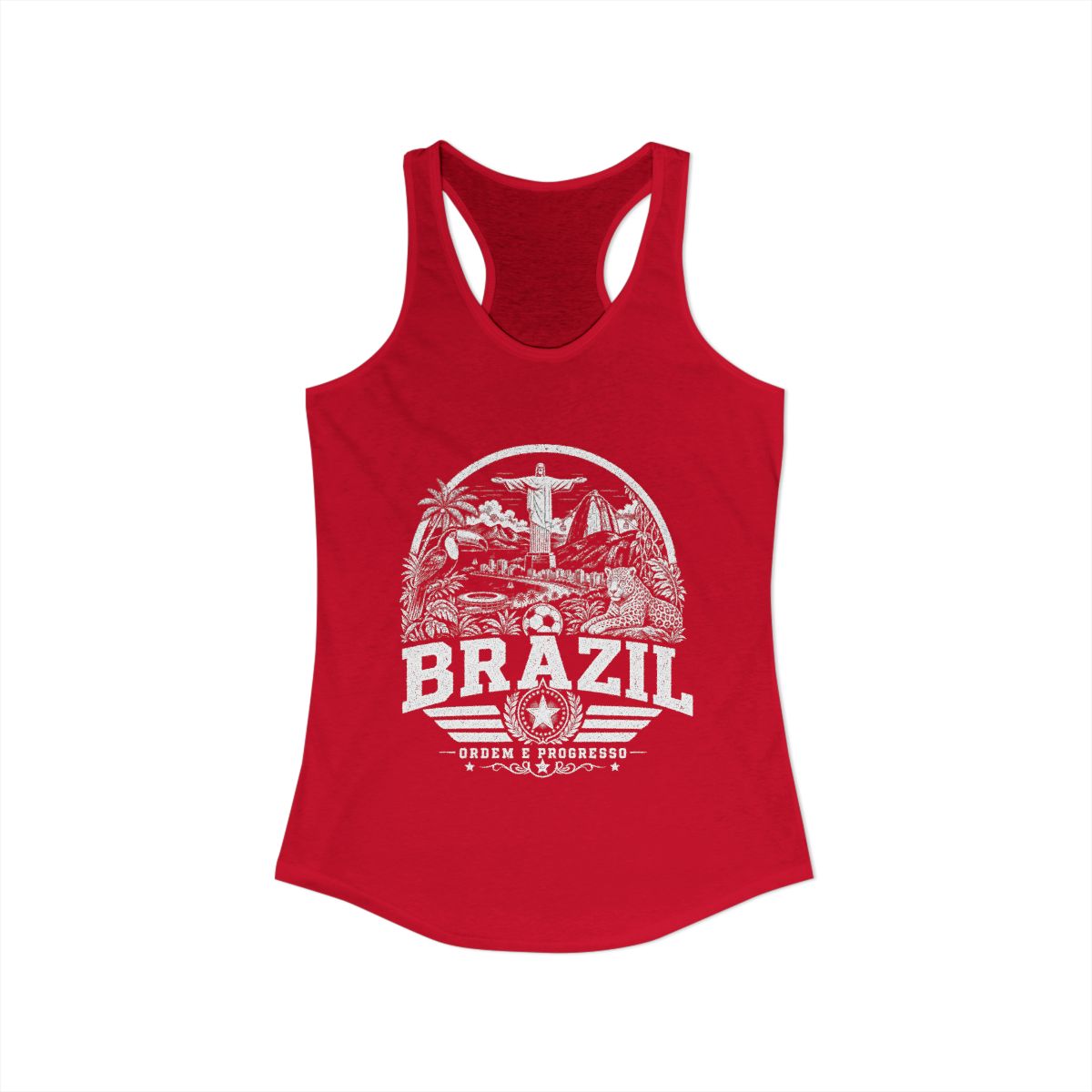 Brazil Women's Tank Top — Solid Red (front)