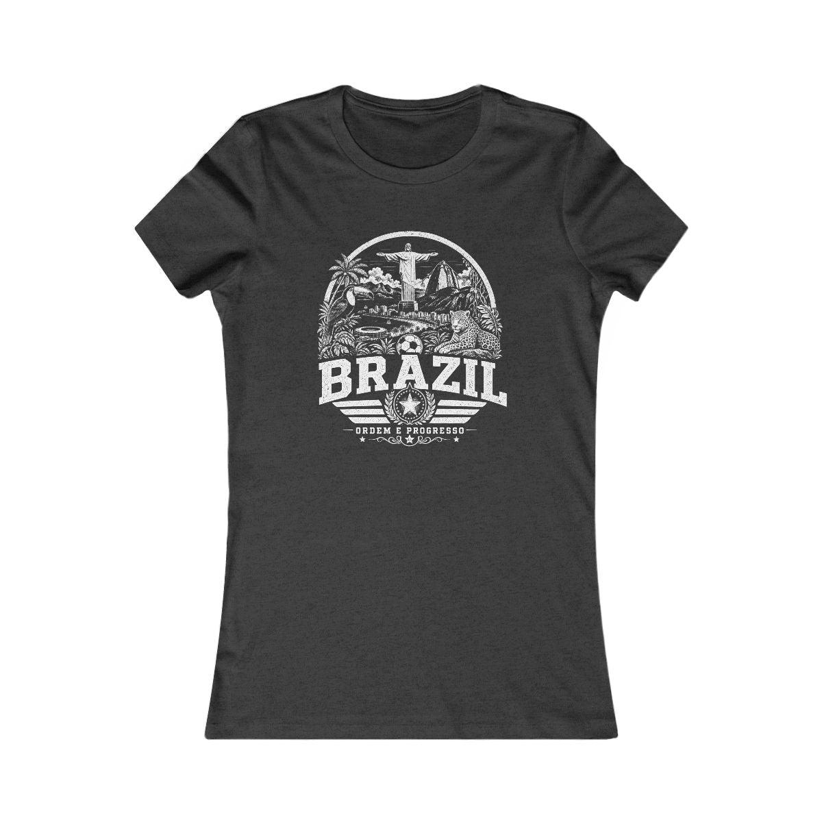 Brazil vintage landmarks women's tee — iconic landmark design | Nameshi Destinations (view 4)