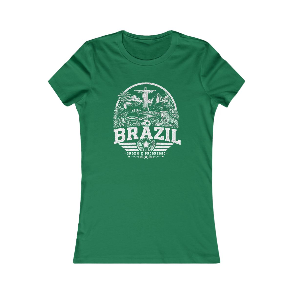 Brazil vintage landmarks women's tee — iconic landmark design | Nameshi Destinations (view 2)