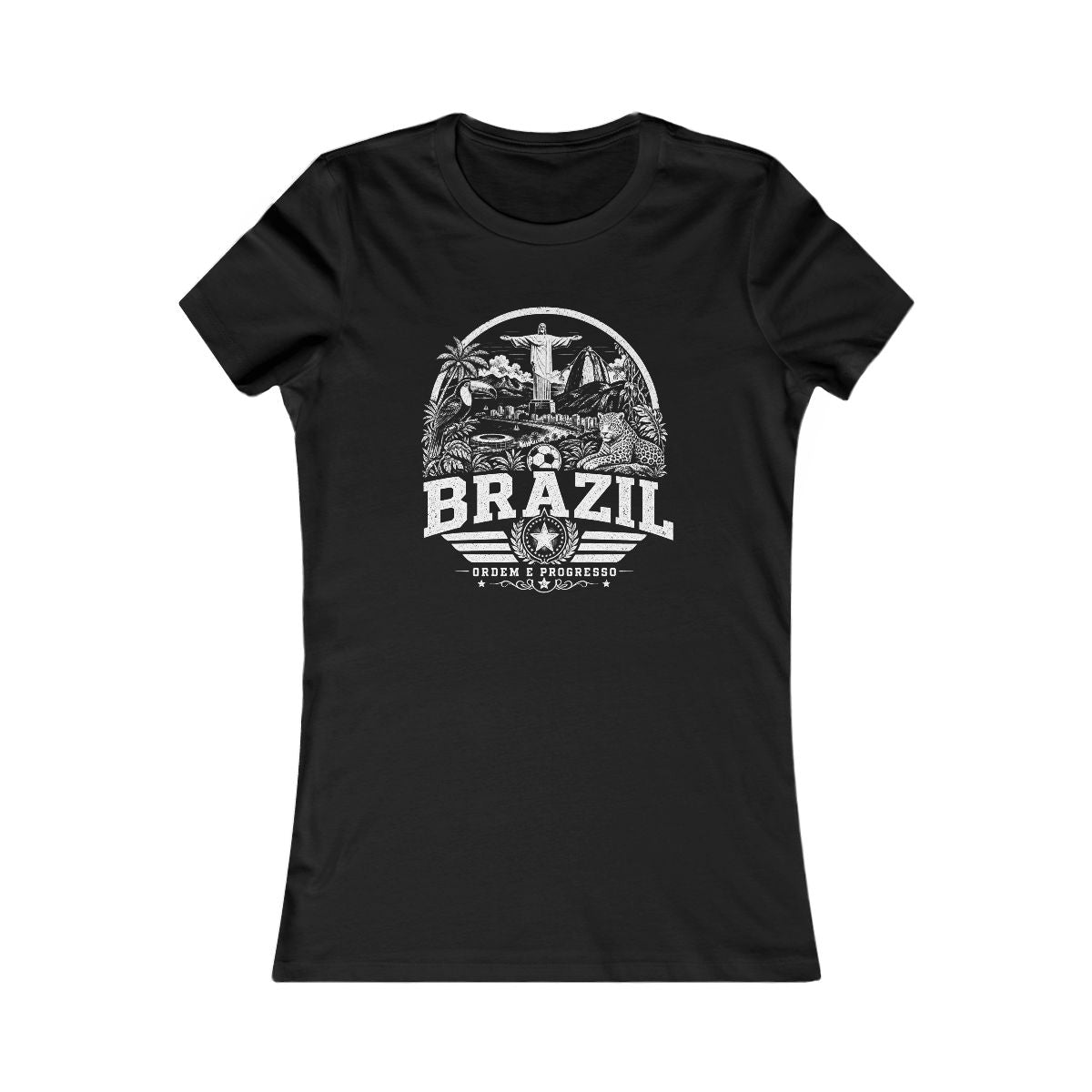 Brazil vintage landmarks women's tee — iconic landmark design | Nameshi Destinations (view 1)