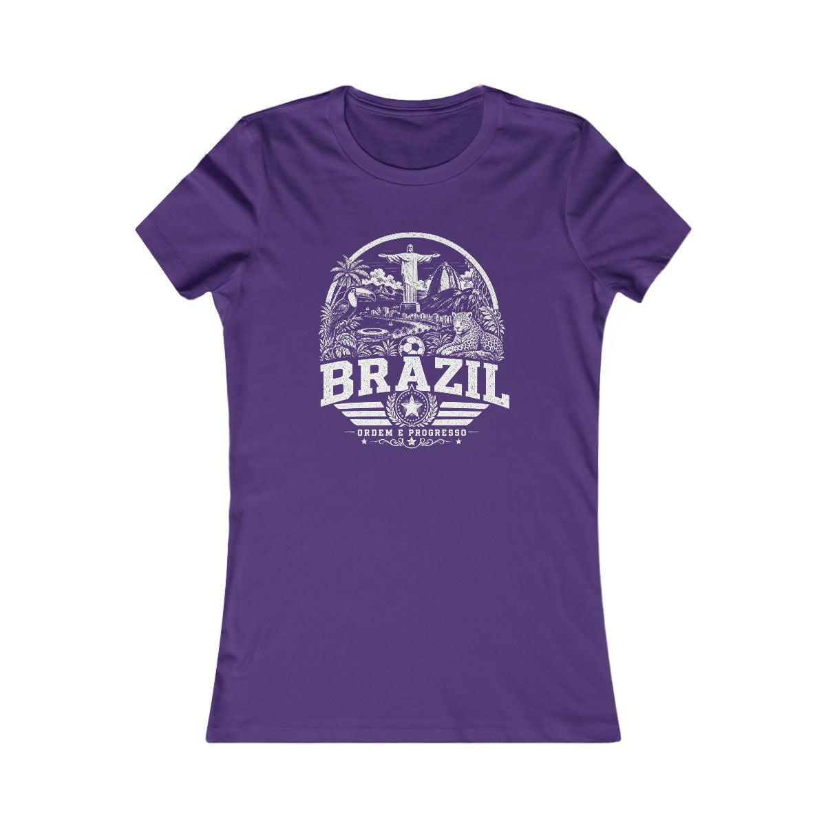 Brazil vintage landmarks women's tee — iconic landmark design | Nameshi Destinations (view 6)