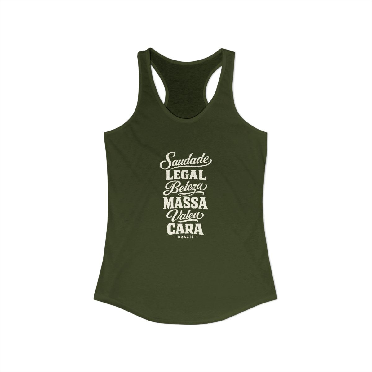 Brazil local slang women's tank top — typographic sayings design | Nameshi Destinations (view 11)