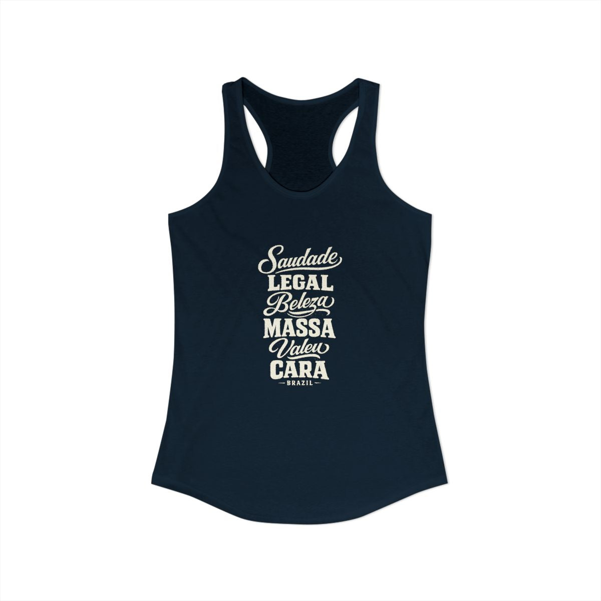 Brazil local slang women's tank top — typographic sayings design | Nameshi Destinations (view 9)